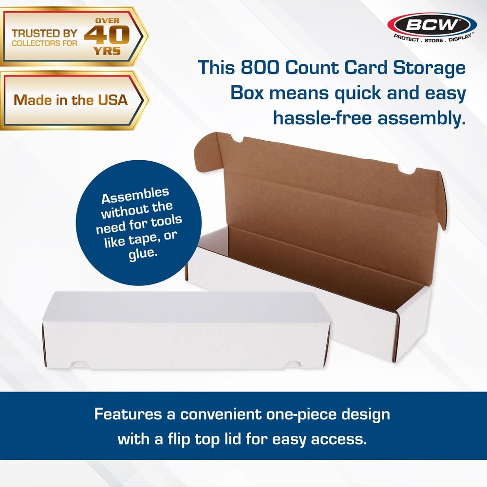 BCW 800ct Trading Card Storage Boxes - 3 Pack | Organizer for Small, White