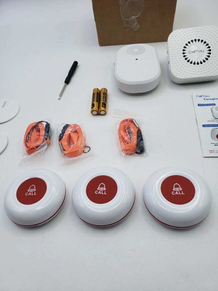 CallToU Caregiver Pager Call Button elderlyWireless SOS Call Button Vibration...