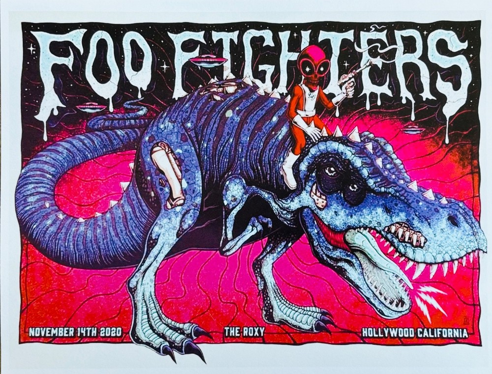 Foo Fighters flyer for Roxy theater in Hollywood 11/14/2020