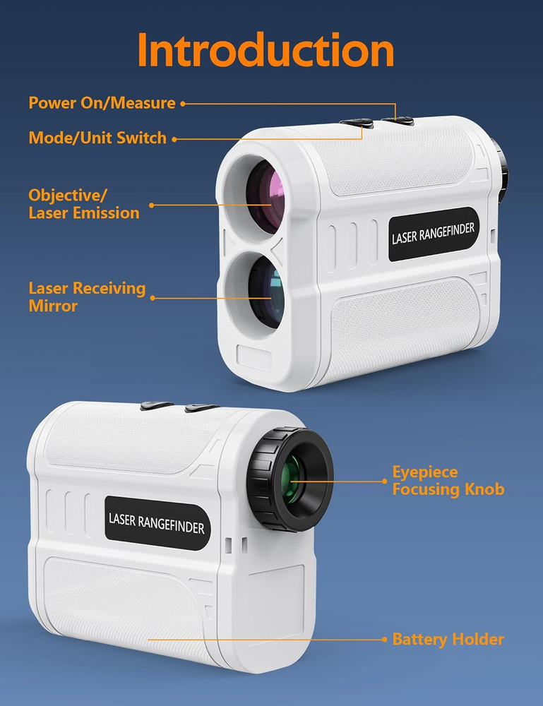 Golf Rangefinder, 6X Magnification Laser Range Finder with Flag Pole Locking Fun