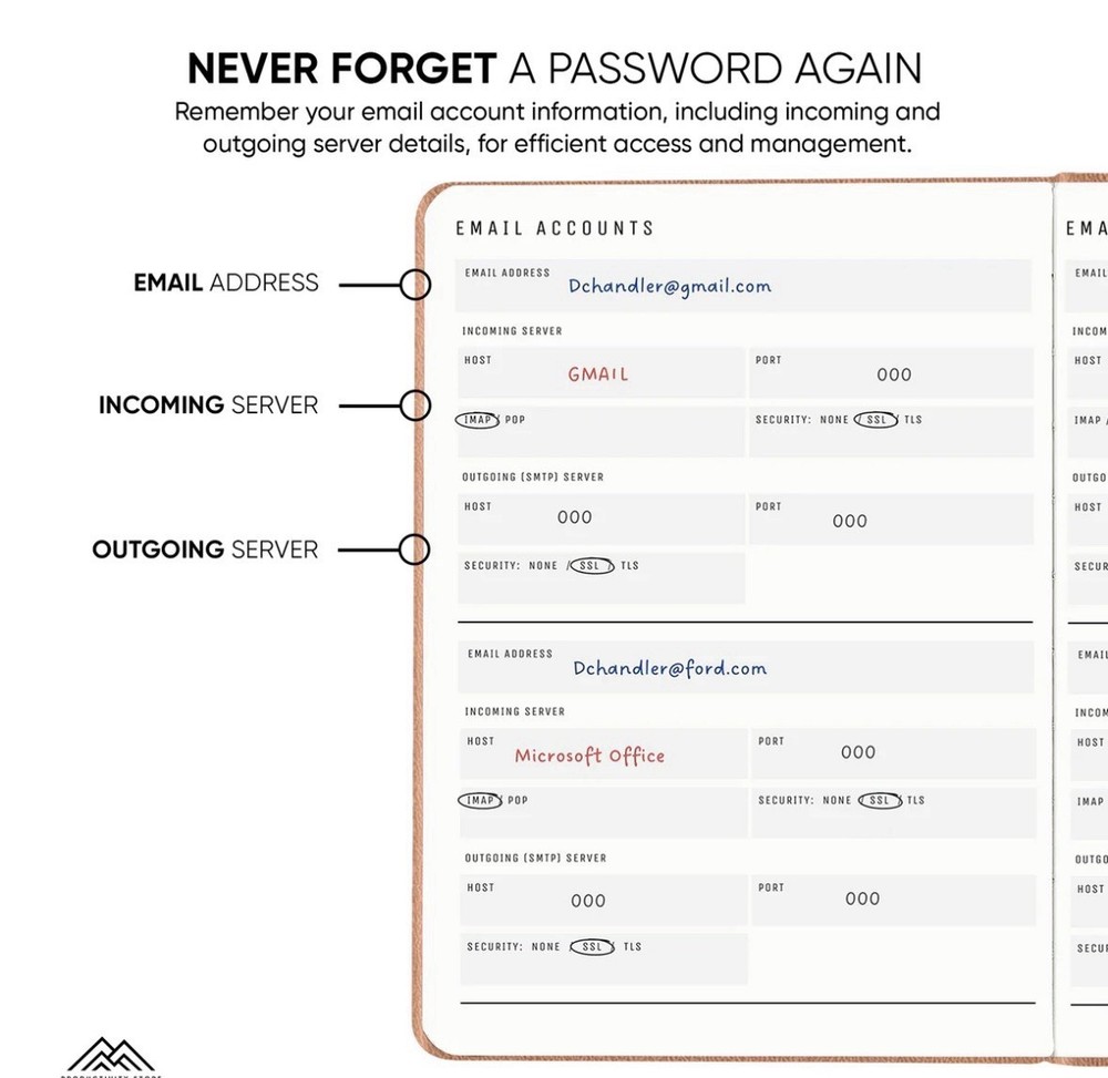 Password Book Max Medium Pink 5x8”