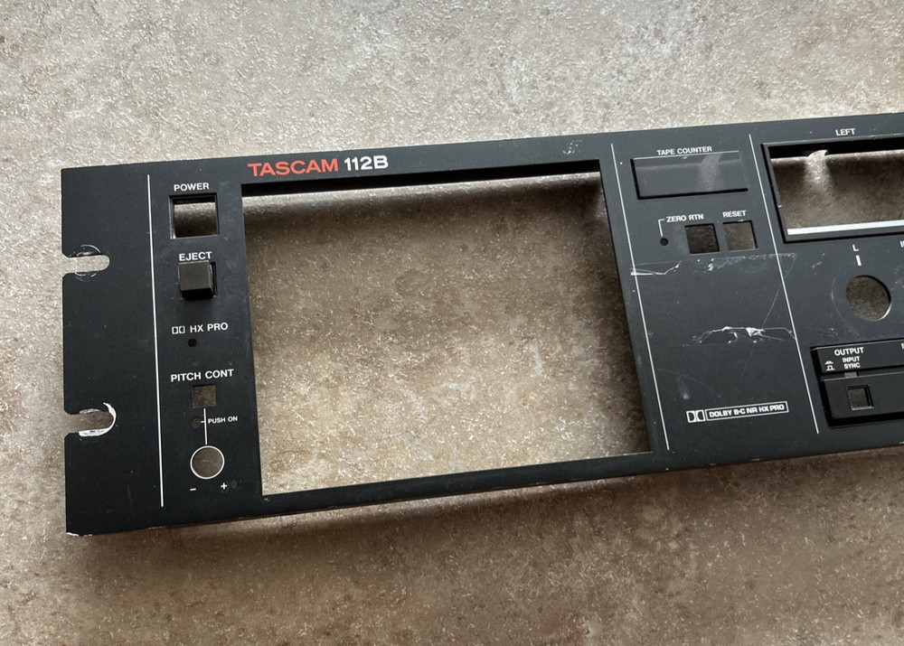 Tascam 112B Front Plate Original - Bent Bottom Right Corner