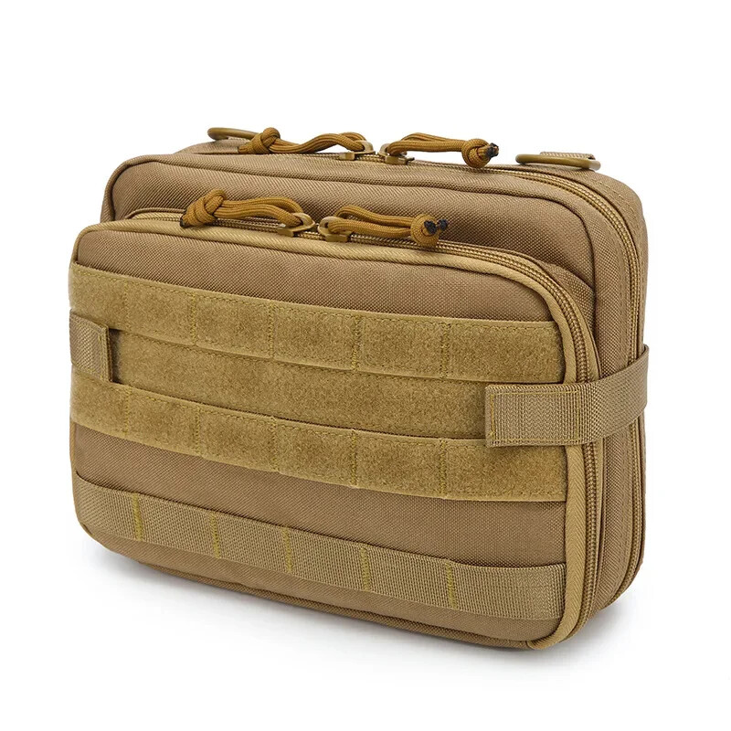 Tactical Large Pouch Double Molle Utility Pouch Map Sleeve Modular ToolS Pouch