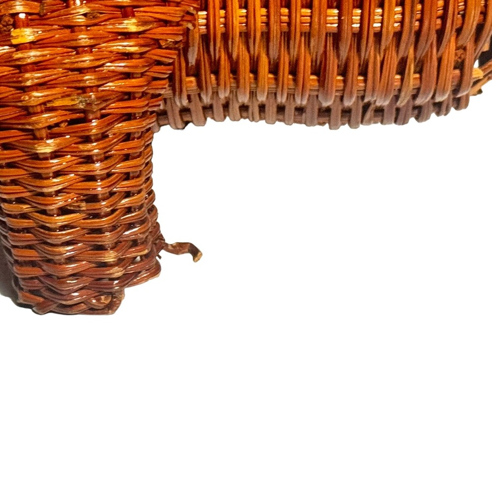 Wicker Pig Planter. Well Loved.