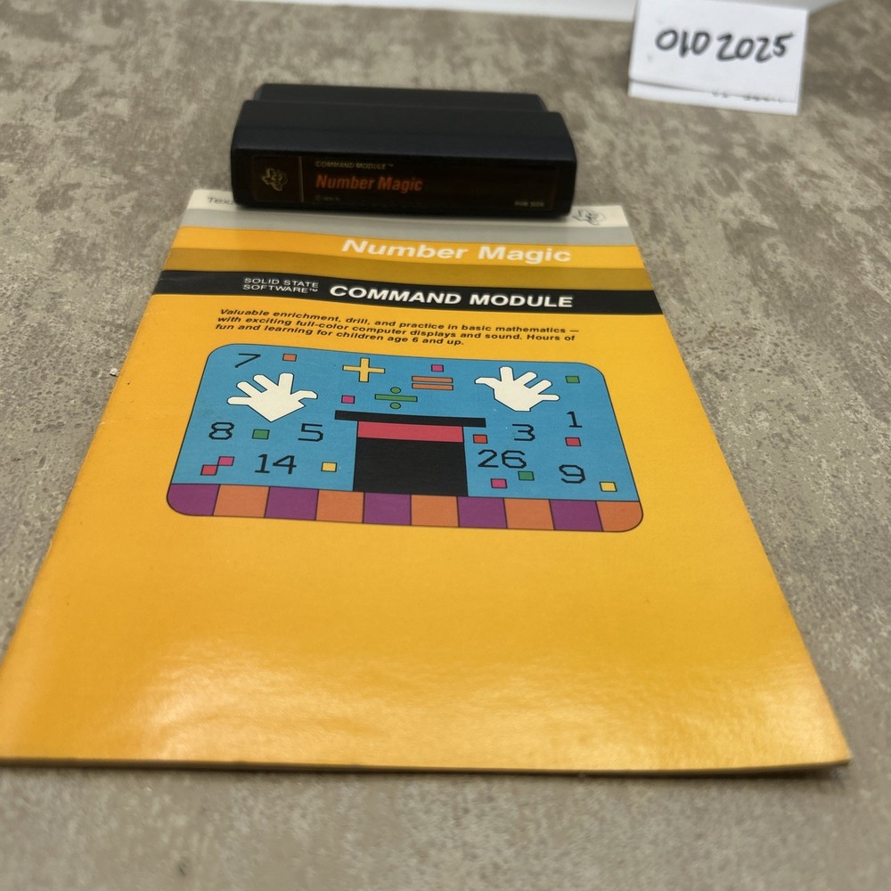 NUMBER MAGIC Texas Instruments Solid State Cartridge w/ Manual PHM 3004 1982