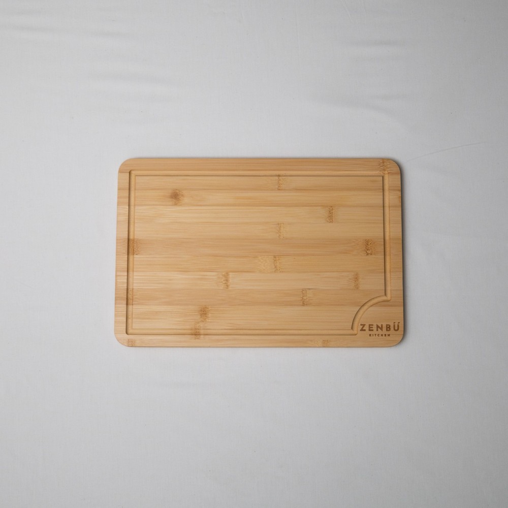 Zenbu Kitchen Bamboo Cutting Board Set – 3-Pack (Light Bamboo)