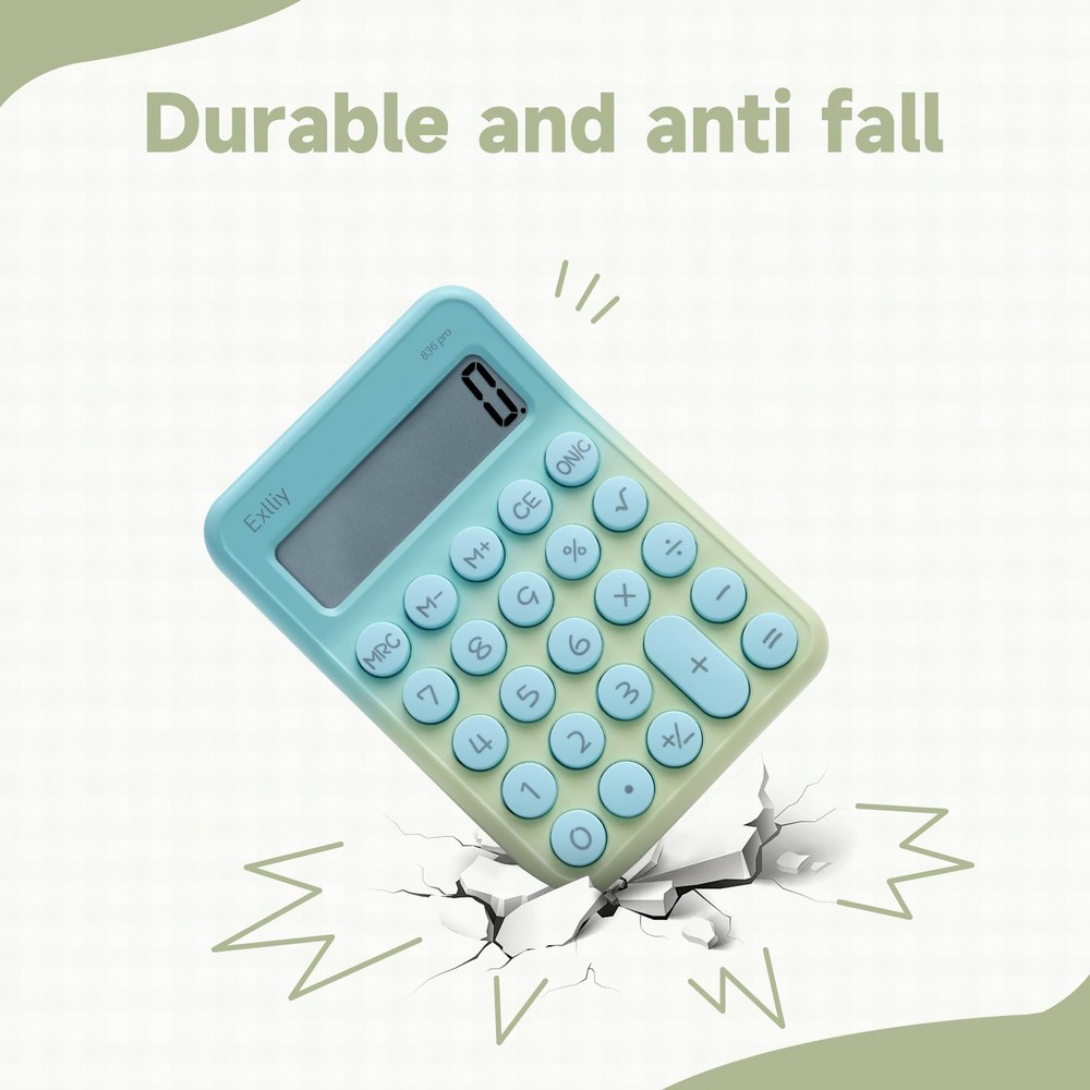 Pocket Calculator 8 Digit Small Desktop LCD Display Gradient Green 1 PCS
