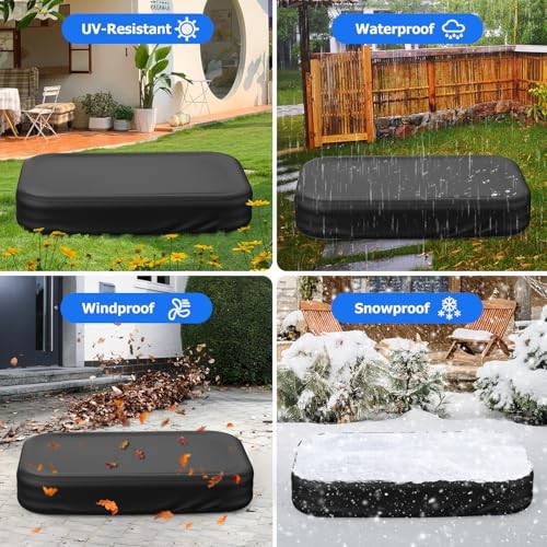Rectangular Pool Cover for Inflatable Pool, Fits Blow Up Pool Size 120" L x