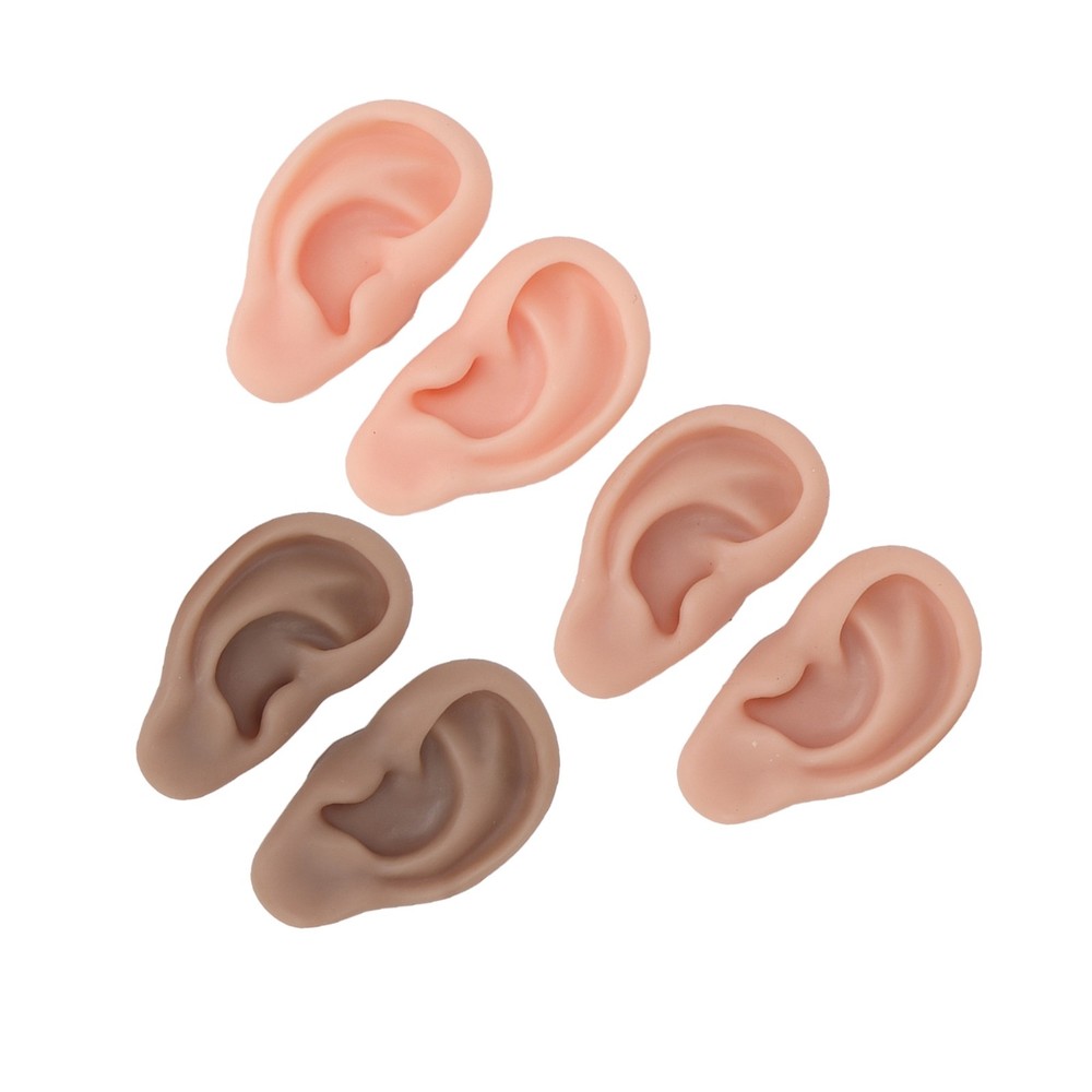 3 Pairs Silicone Ear Model Flexible Soft Ears For Practice