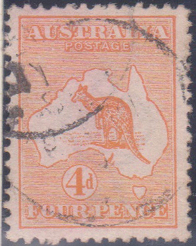 (F236-118) 1913 v4d orange Kangaroo stamp (DR)