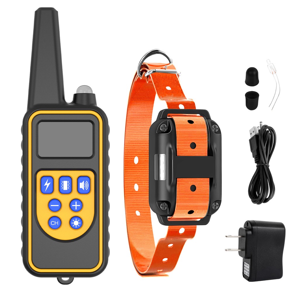 Electric Dog Training Collar Digital Rechargeable Remote Control IPX7 Waterproof