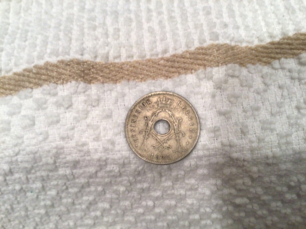 1921 Belgium 5 Centimes Coin