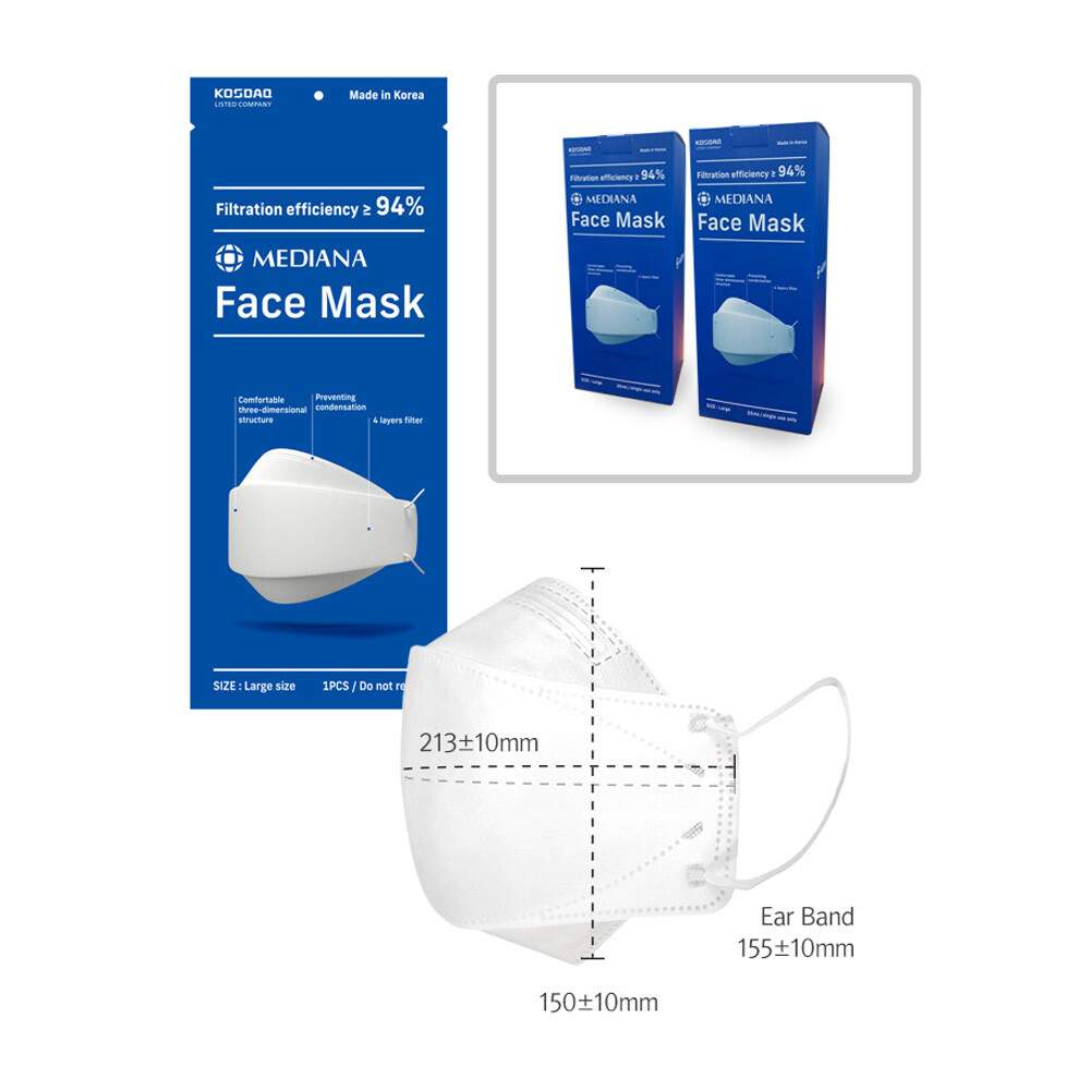 Mediana KF94 Face Mask With 4 Layers Filter + Adjustable Nose Clip
