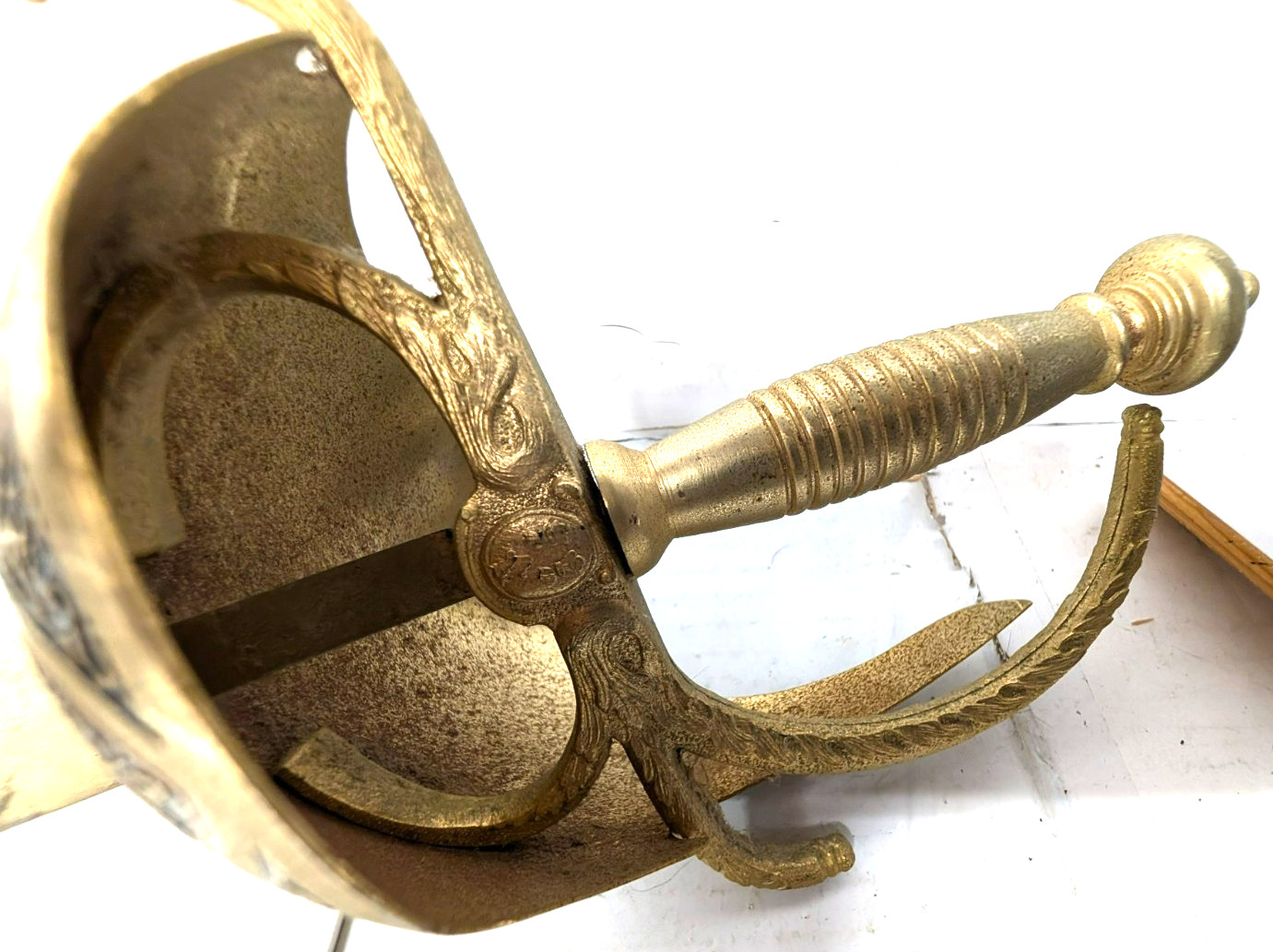 Vintage Brass & Metal Spanish Style Cutlass Sword 40 1/2 " Long