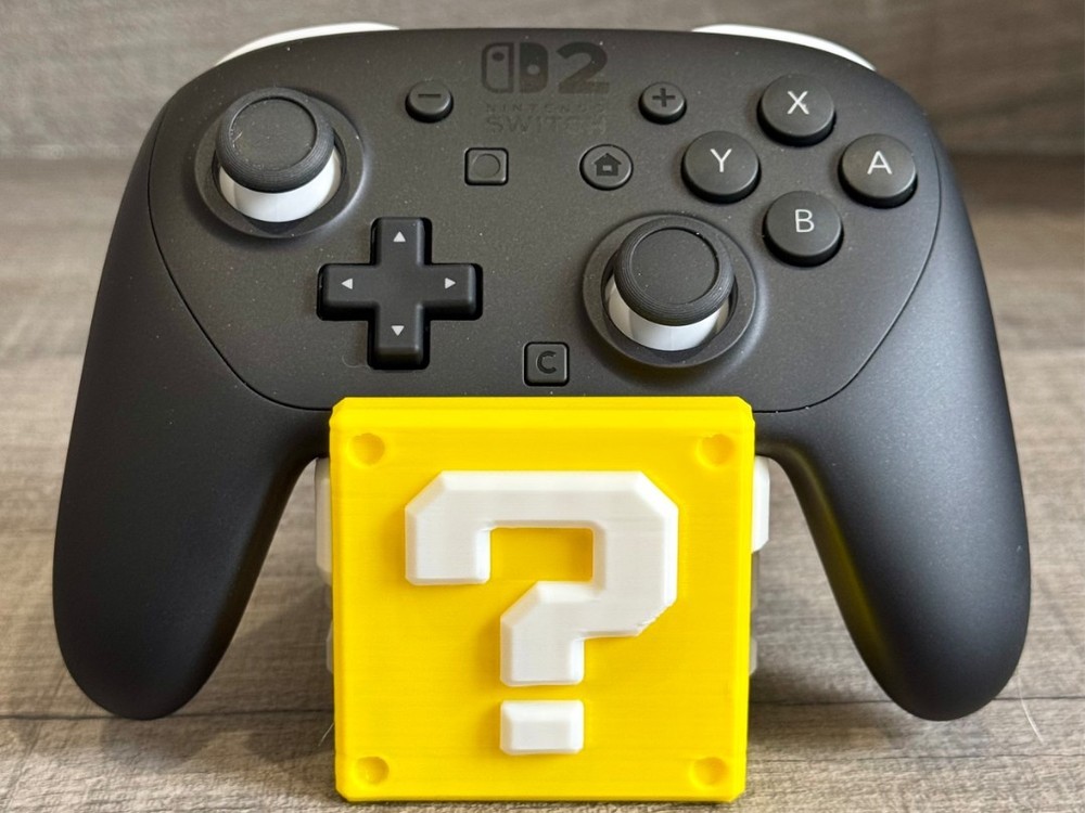 Super Mario Question Block Switch Pro Controller Stand 3D Printed Dock