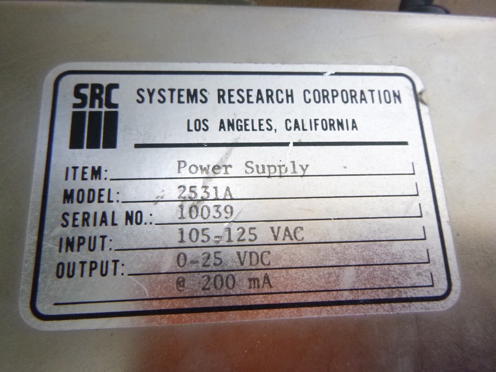 BLH Electronics Model 2531 SRC 2531A Power Supply 0-25VDC @ 200 mA
