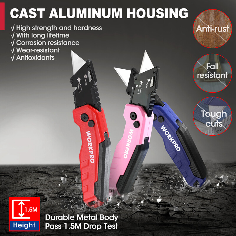 Compact Folding Utility Knife with 13PCS Blade QUICK CHANGE BLADE Camping Knife