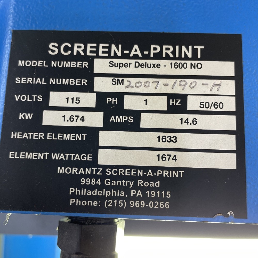 MORANTZ The Screen-A-Print Printer w/ Exposure Unit, Flash Cure, Screens & More