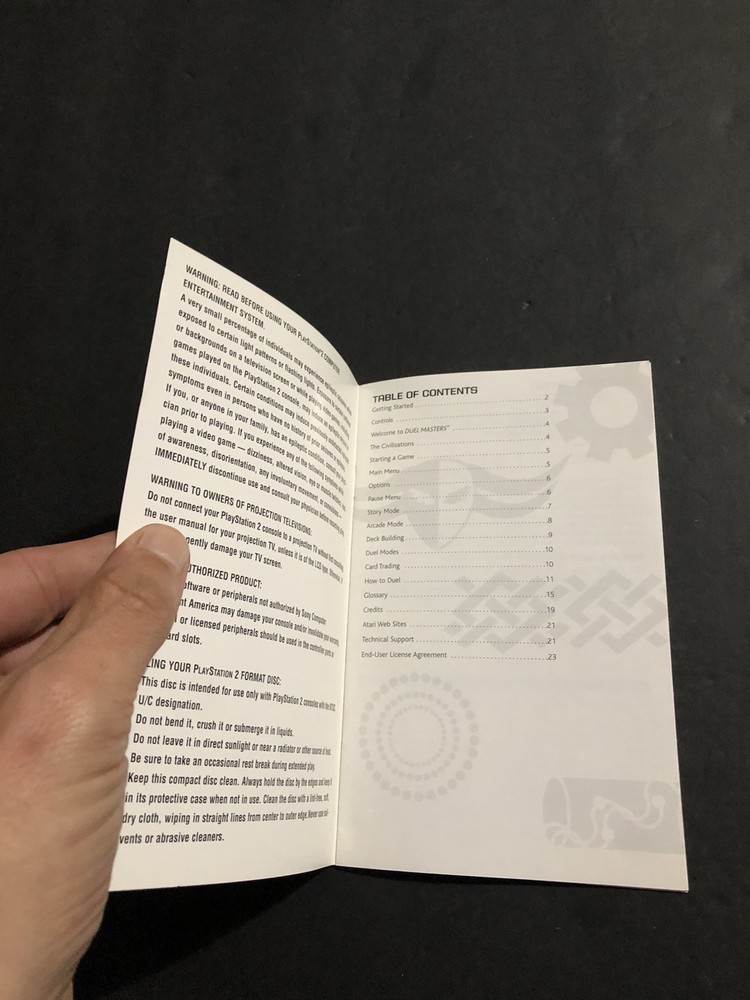 duel masters ps2 Manual Only