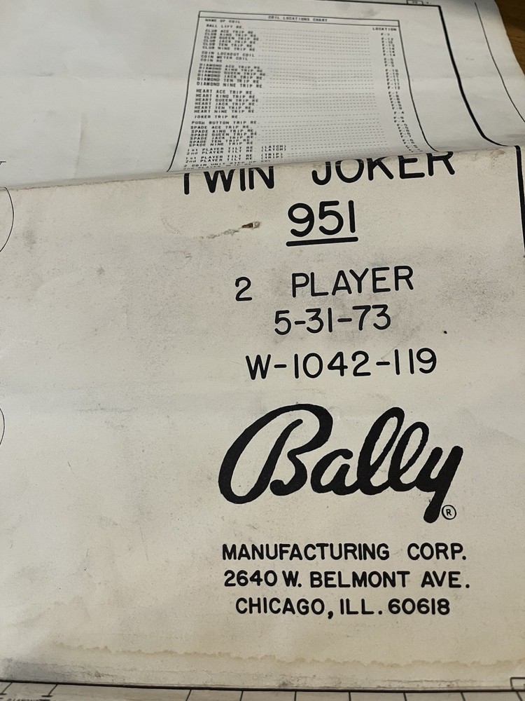 Twin Joker Pinball Schematic