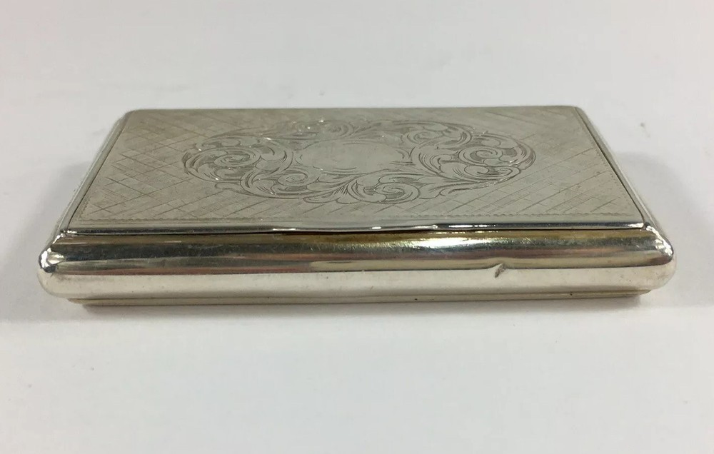 Antique 1844 Victorian Edward Smith Solid Silver Snuff Box Gilt Interior 48.2g