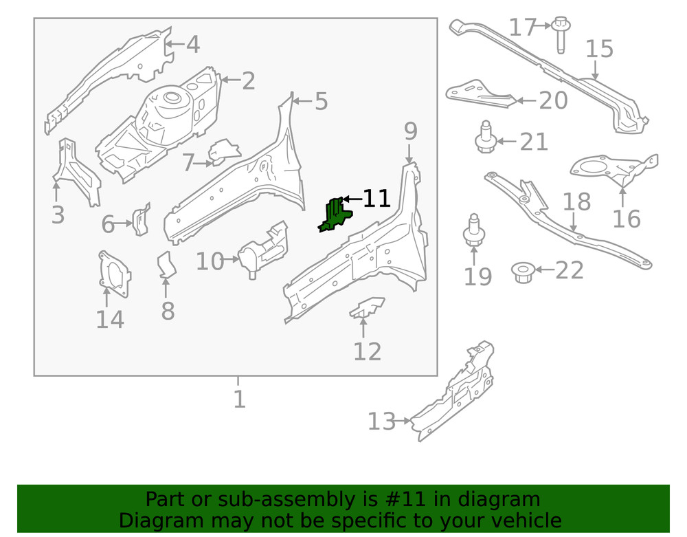 2013-2023 Ford Inner Rail Bolt Plate - Right Front