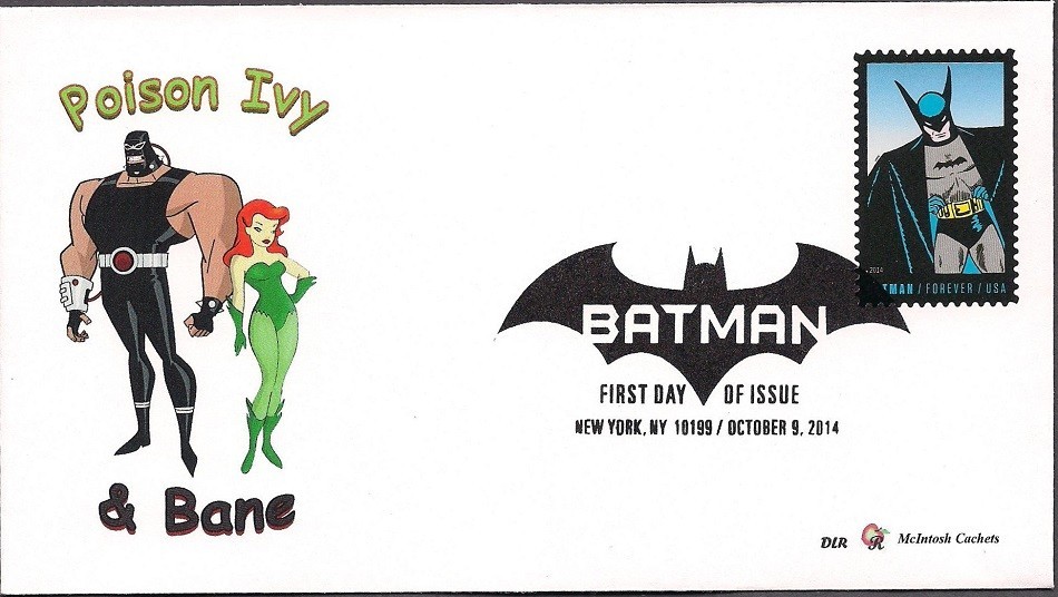 #4928-35 Batman 2014 Set of 8 FDCs-All different Cachets- McIntosh Cachets