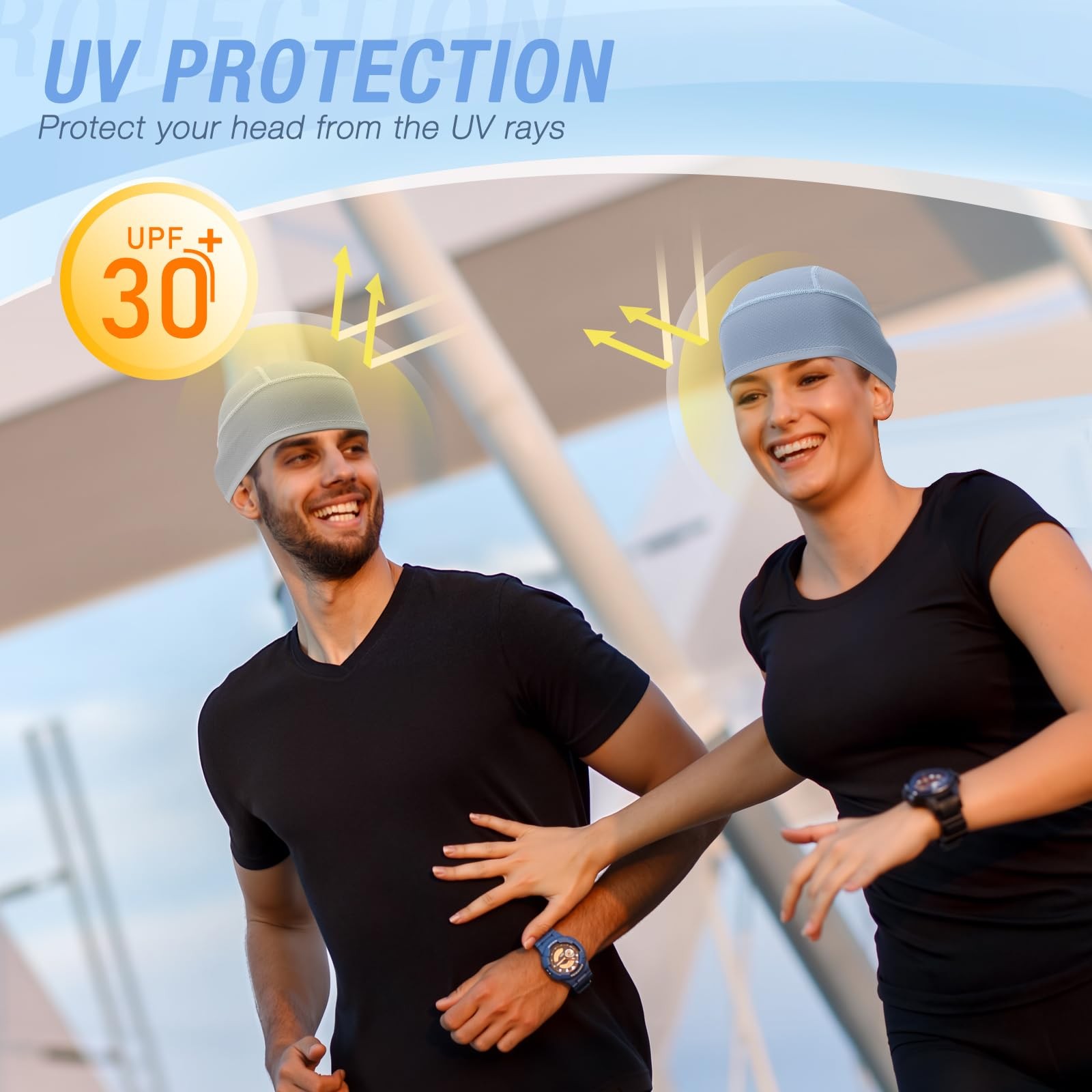 3 Pack Cooling Hard Hat Liner Skull Cap, Mesh Sweat One Size, Darkgrey*3