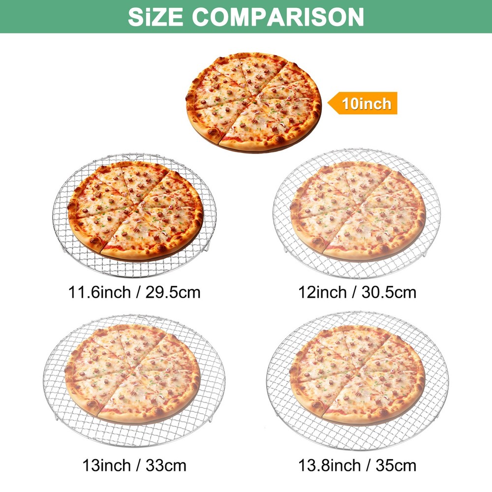 Cooling Rack, 11.6" Round Baking Rack with 20mm Legs [Silver]