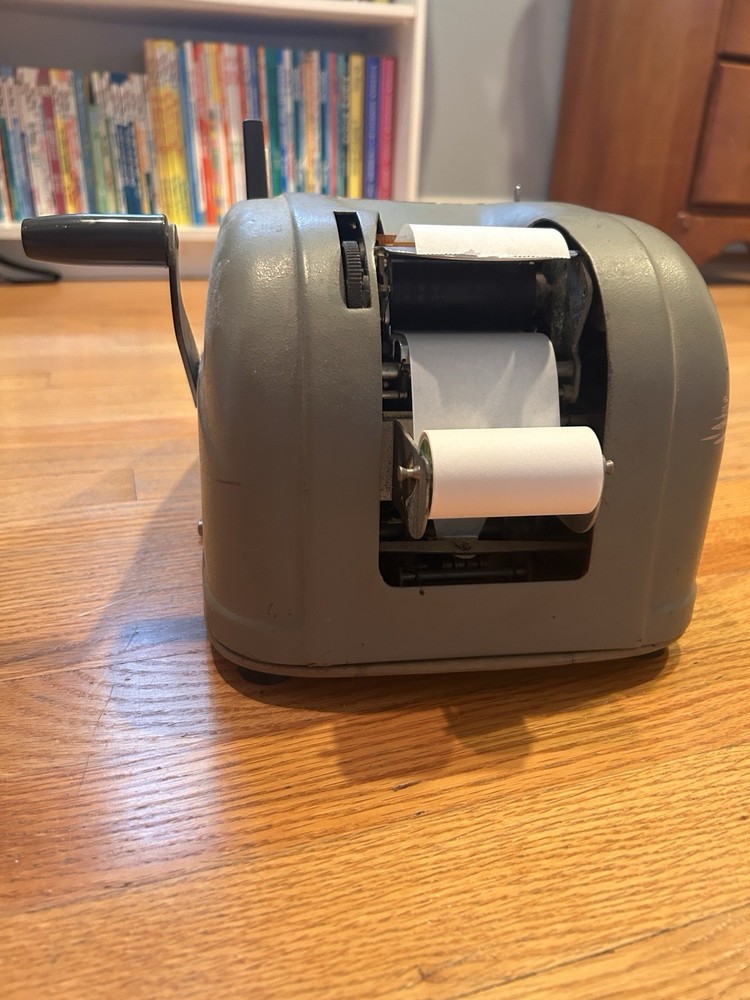 Vintage Adding Machine Calculator With Paper Roll Register