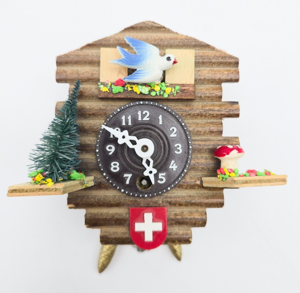 authentic miniature Black Forest Swiss house cuckoo clock untested