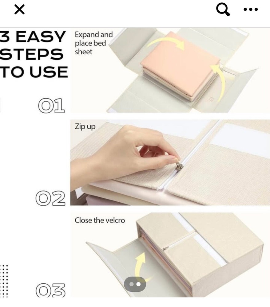 Bed Sheet Set Organizer Foldable Linen Closet Organizer & Storage for Sheet Sets