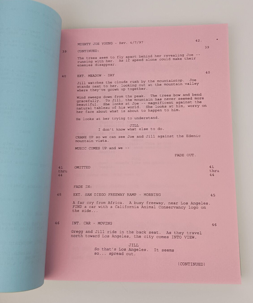 Mighty Joe Young Original Script with multiple revision page colors