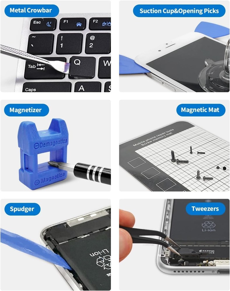 140-in-1 Mini Electric Screwdriver Set w/ 120 Bits, 5 Torque Settings, LED Light