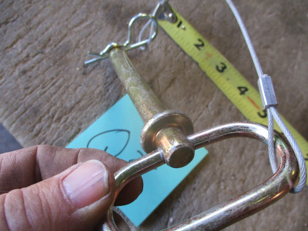 NOS 5" Hitch Pin, 1/2" Dia Pull Pin w/ Handle & Keeper Pin/Cable