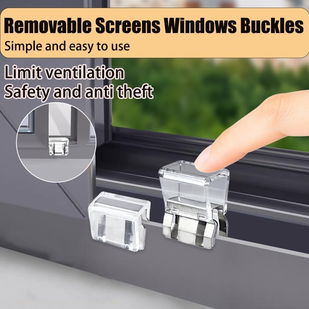 10 PCS Screen Window Fixing Buckle,Limit Ventilation Screen Window Buckle