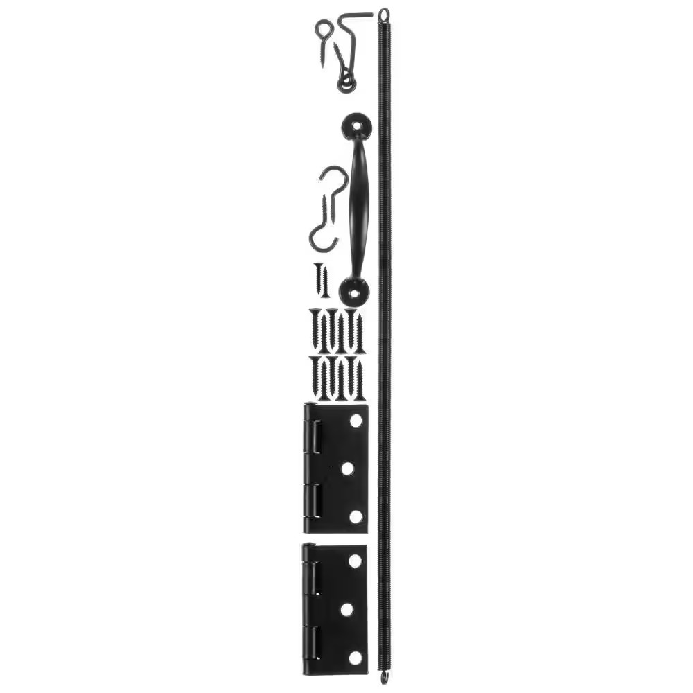 Screen and Storm Door Set with Spring, Black