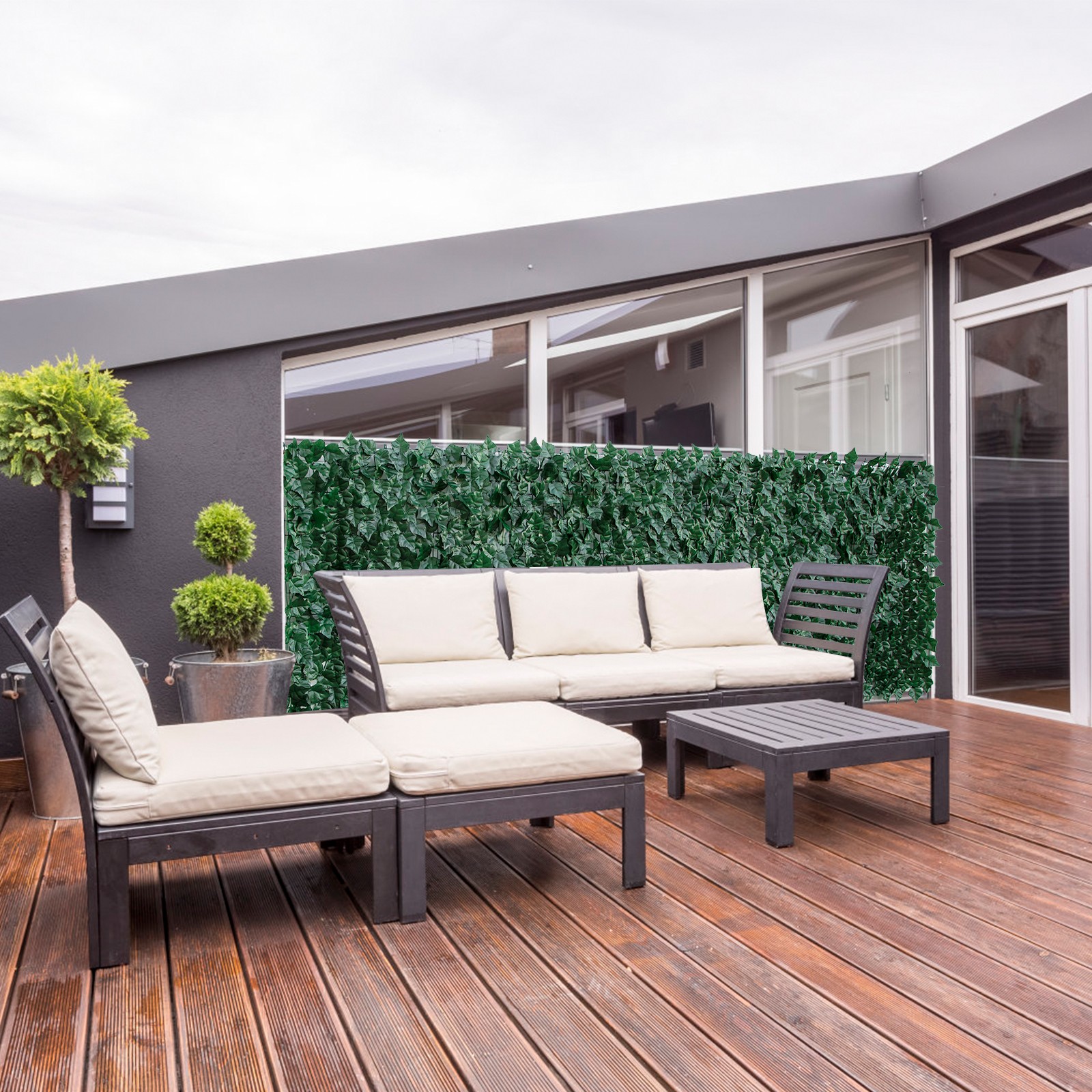 Artificial Ivy Hedge Green Leaf Fence Panels Faux Privacy Fence Screen for Home