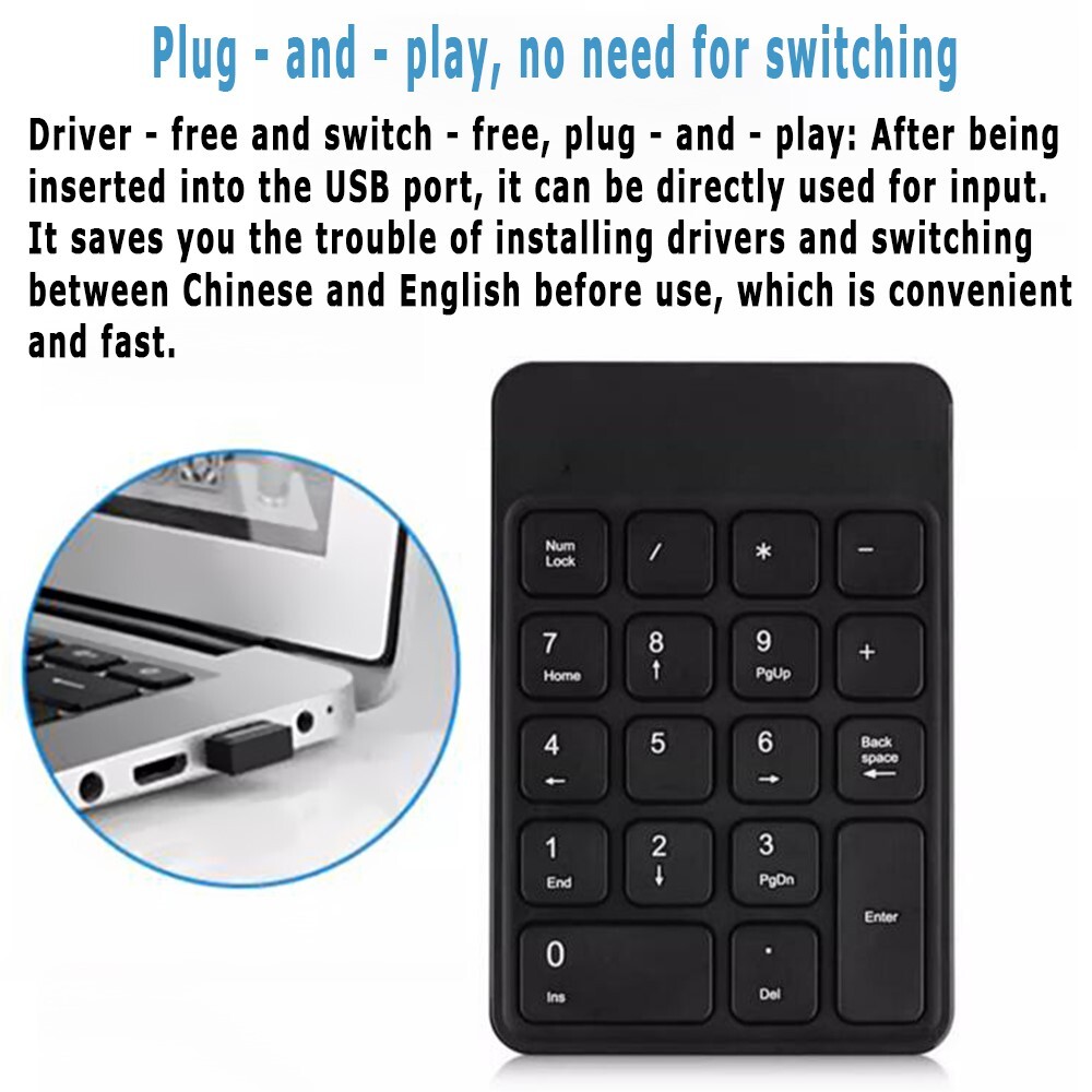 High Quality Sleek Wireless Bluetooth Digital Keypad,Boost Your Input Efficiency
