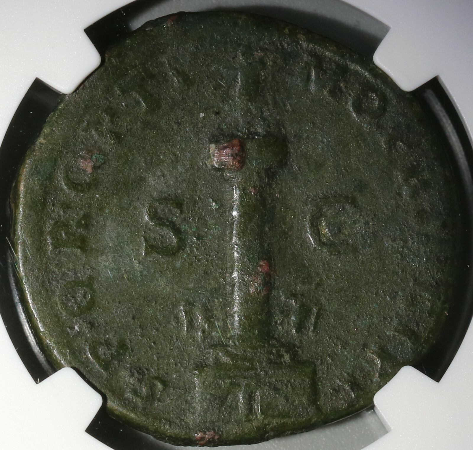 113 NGC F Trajan's Column Dupondius Roman Empire Military Monument (20042701C)