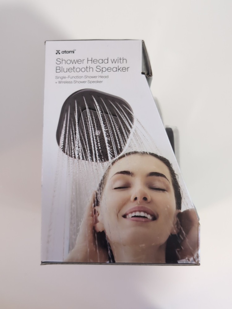 ATOMI Shower Head with Bluetooth Rechargeable Speaker - Black