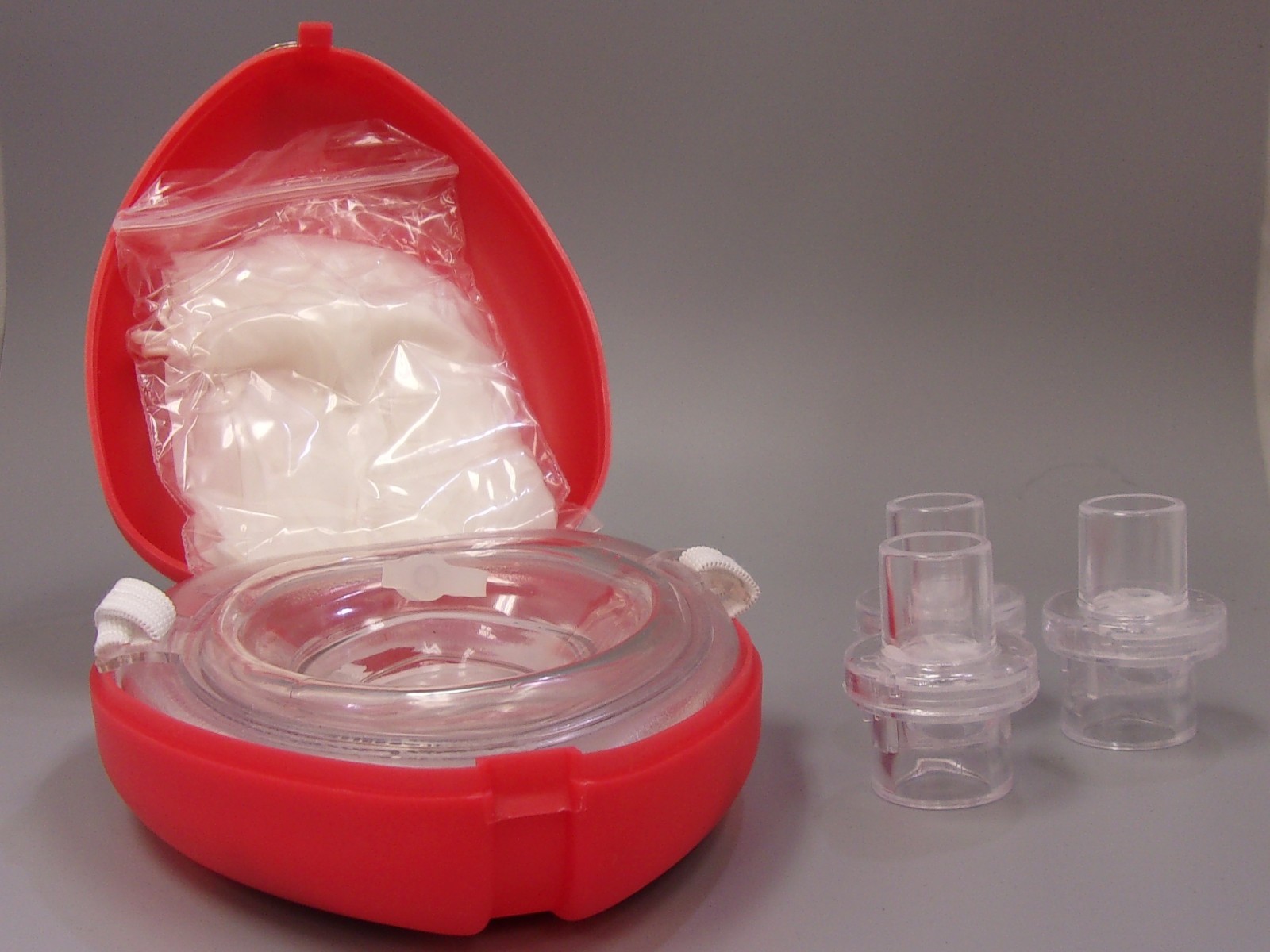 50 Pocket CPR mask in hard case. Mask with O2 inlet
