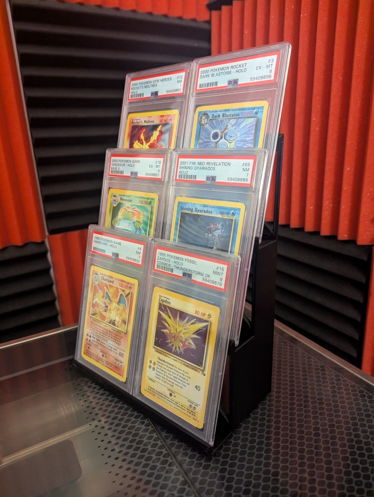 Graded Card Display Tower Stand - Fits 6 or More Slabs - PSA / SGC / BGS / etc