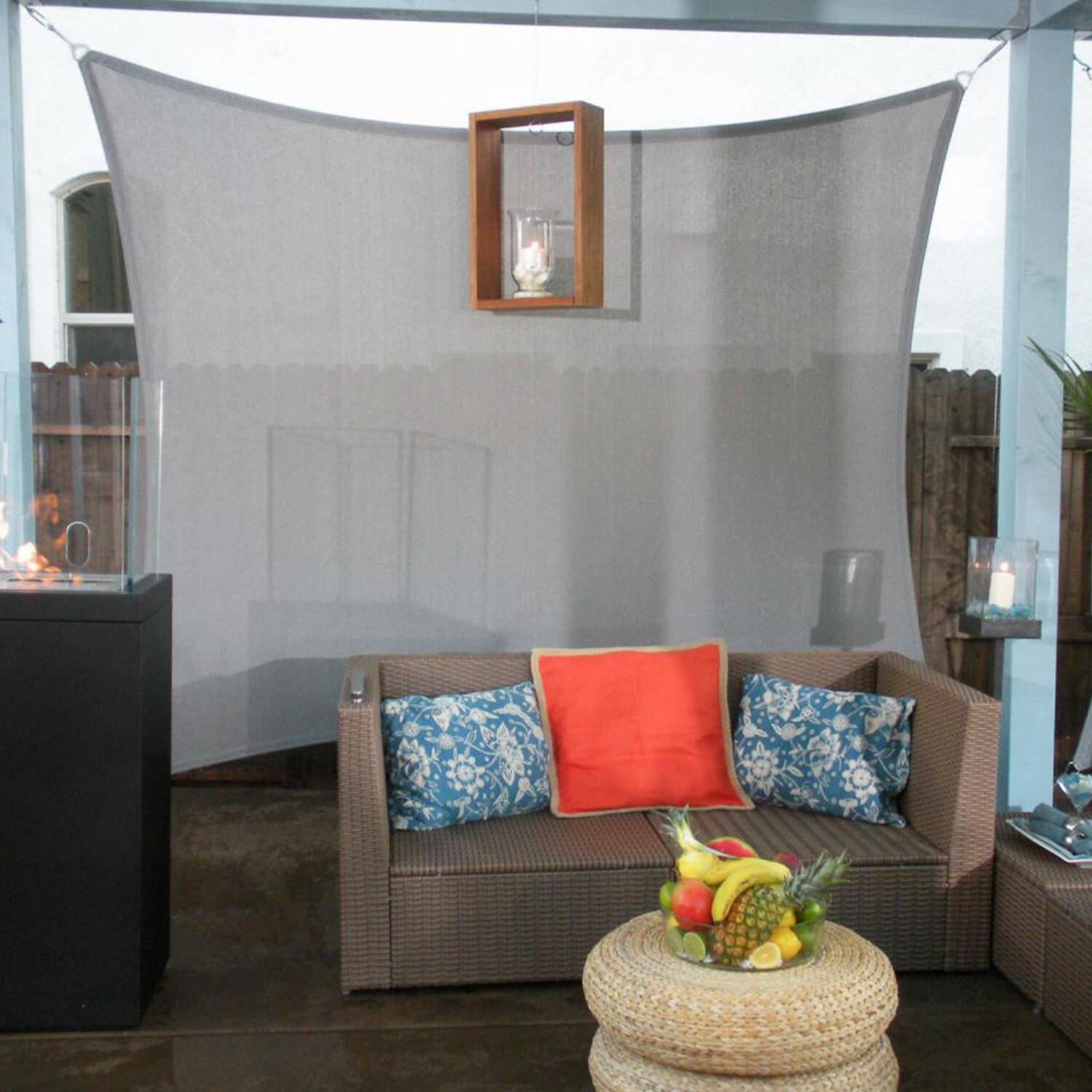 Shade Sail Rectangle Awning Outdoor Garden Sun Canopy Shelter Cover w/Kits Gray