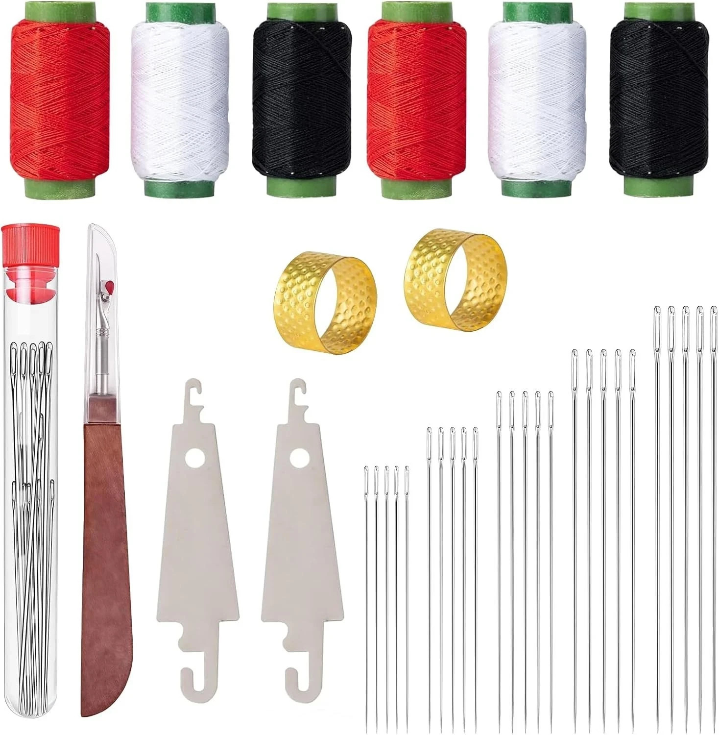 Big Eye Steel Needles Set, Stainless Steel Sewing Needle Kit US