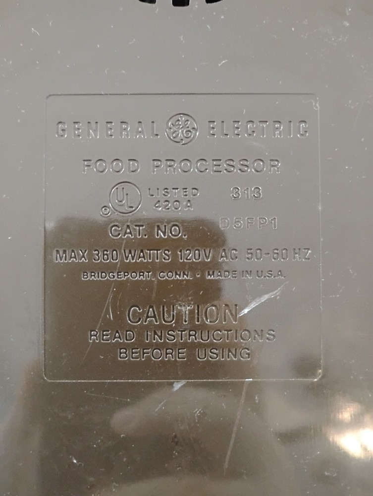 Vintage GE General Electric Food Processor D5FP1 Replacement Motor Base Untested