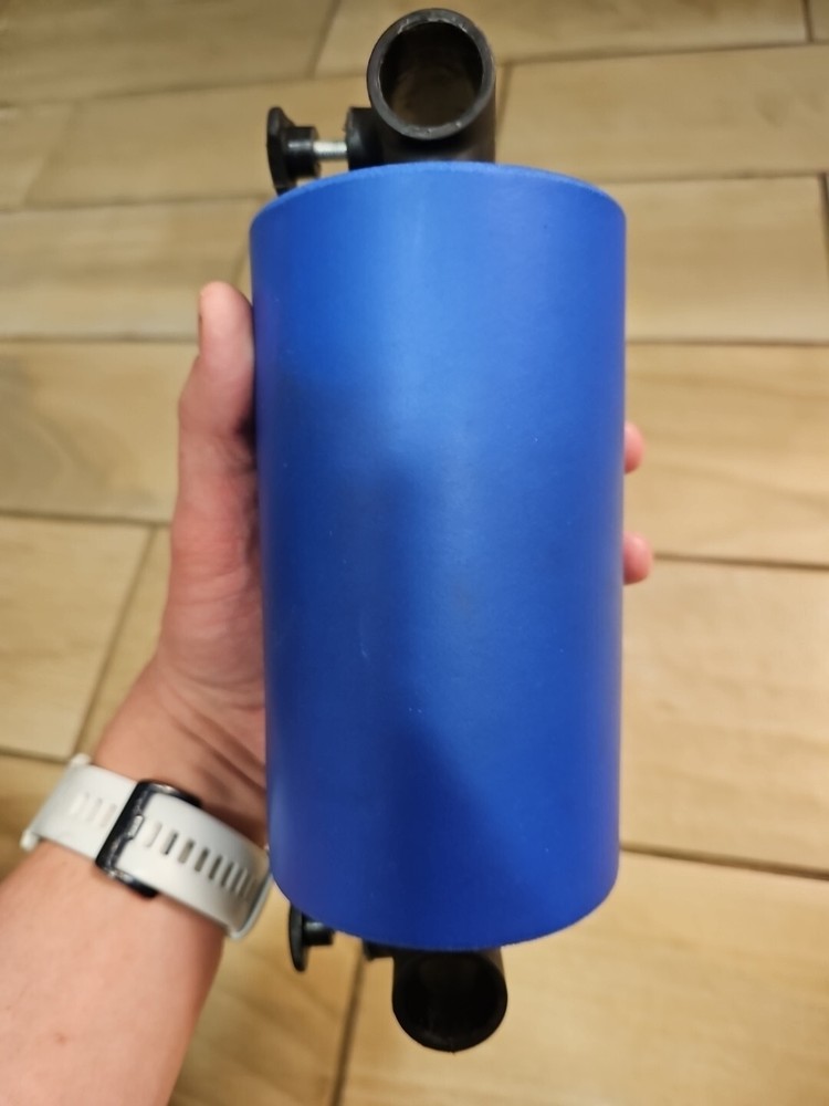 Ab Rocket Replacement Headrest w/ Hardware Bracket Screws Blue Top Spine Roller