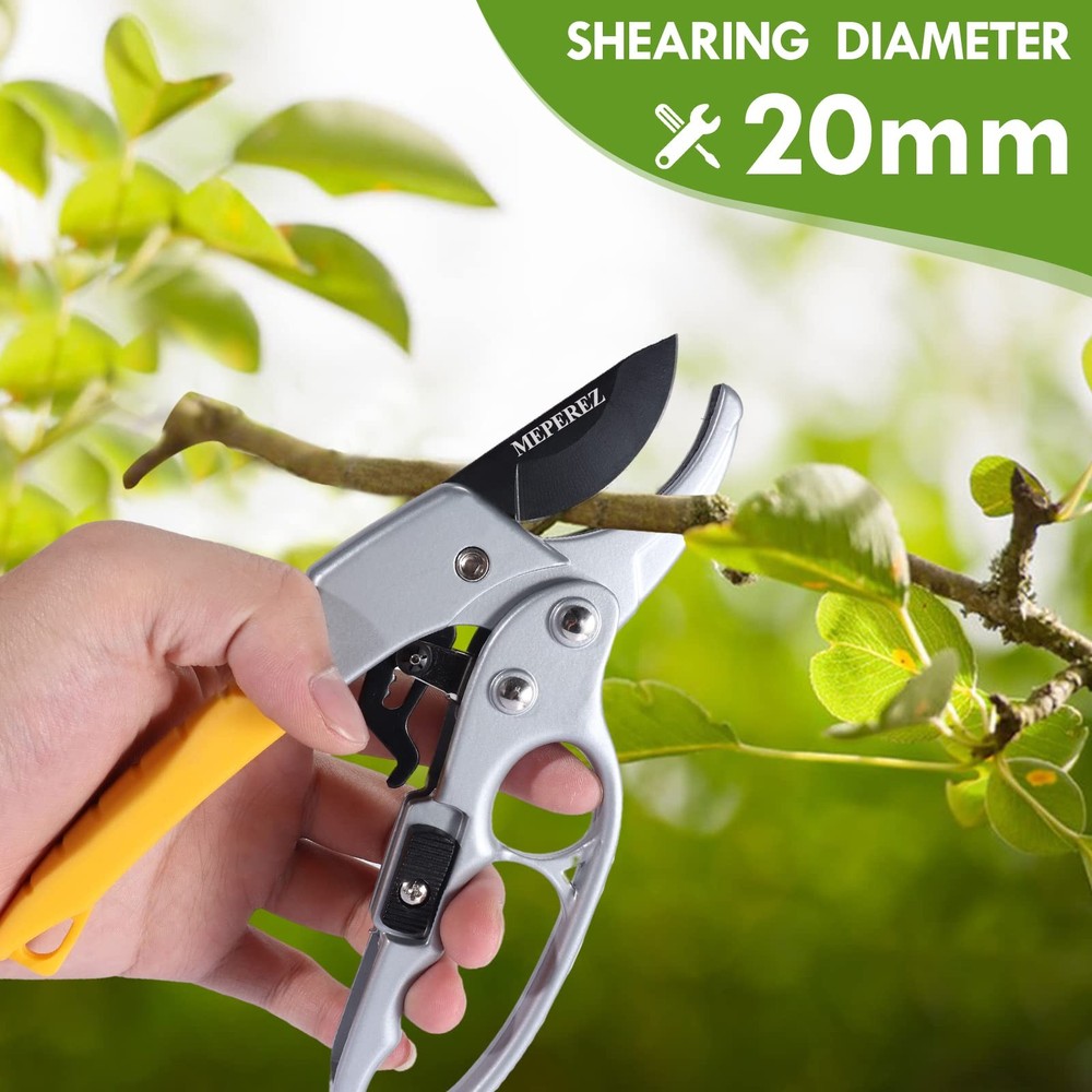 Ultra Sharp Germany Pruning Shears - Cuts 3X Easier, Weak Hand 8", Yellow