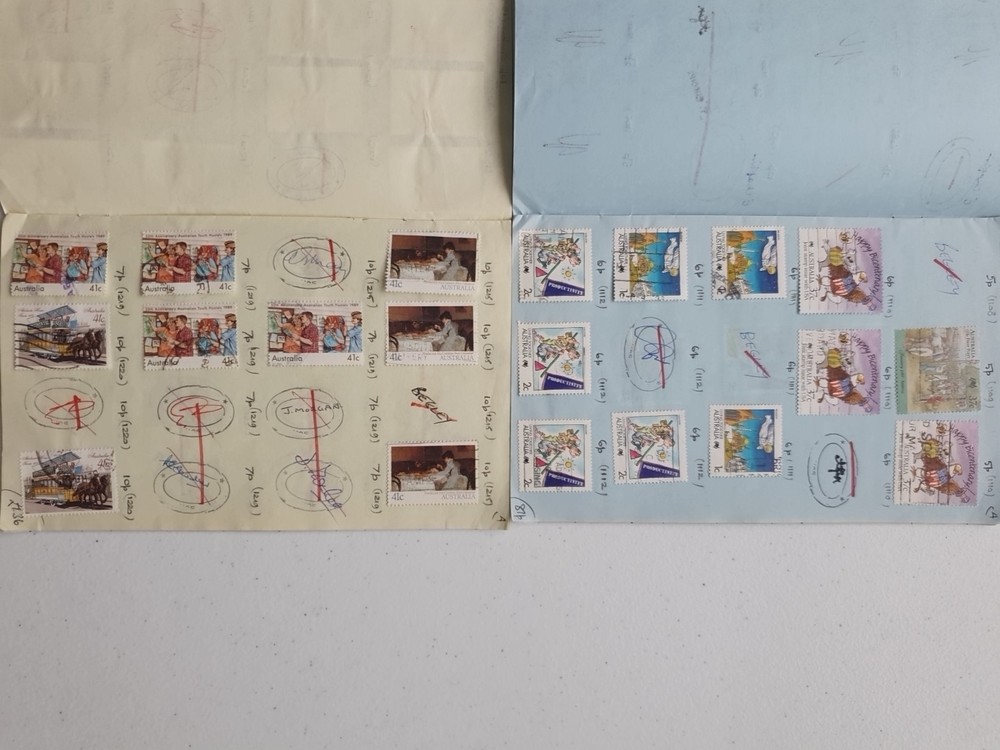 6 Stamp Approval Booklets Containing Austalia Stamps