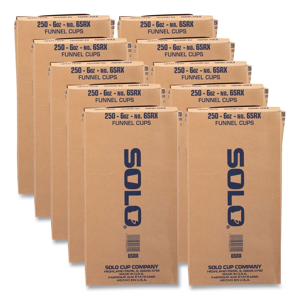 SOLO 6SRX 6 oz. Bare Eco-Forward Treated Paper Funnel Cups - WT (2500/CT) New